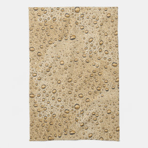 Gold water droplets tea towel