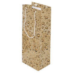 Gold water droplets wine gift bag