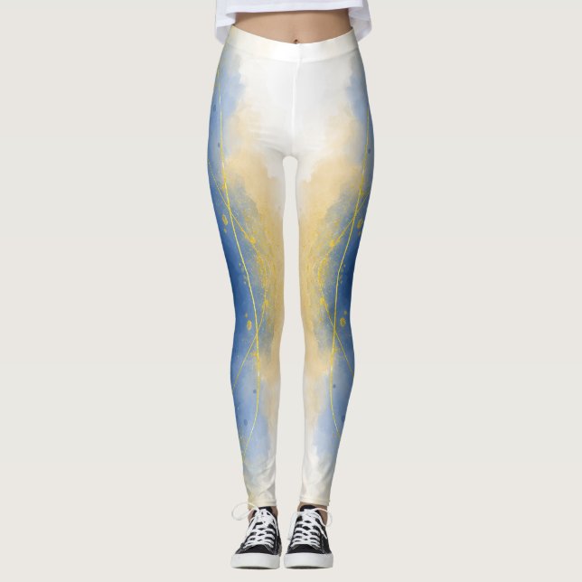 Gold & Water Leggings (Front)