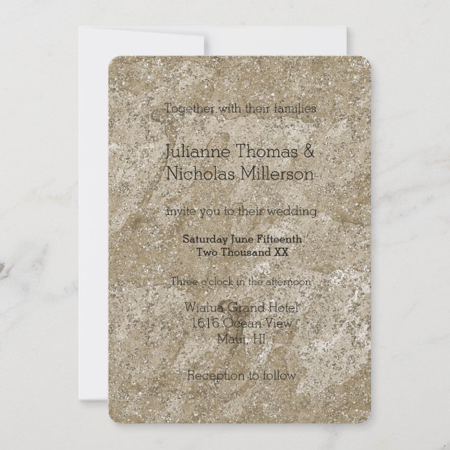 Gold Watercolor Abstract Love is Patient Wedding Invitation (Front)