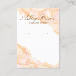 Gold Watercolor Handmade Jewellery Earring Display Business Card