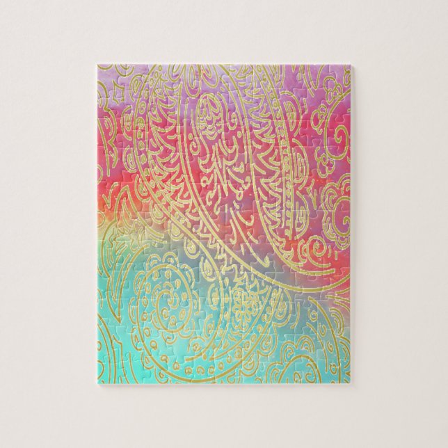 Gold watercolor jigsaw puzzle (Vertical)