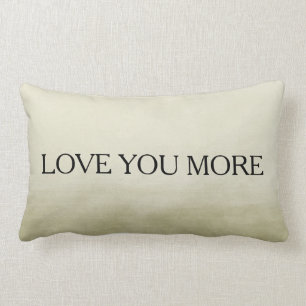 Gold Watercolor Love You Lumbar Cushion