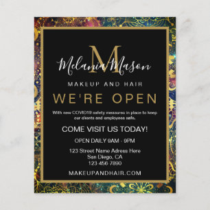 Gold watercolor nebula mandala flyer