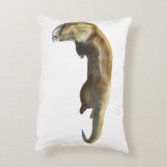 Gold watercolour on paper decorative cushion (Back(Vertical))