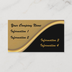 Gold Wave On Black Business Cards