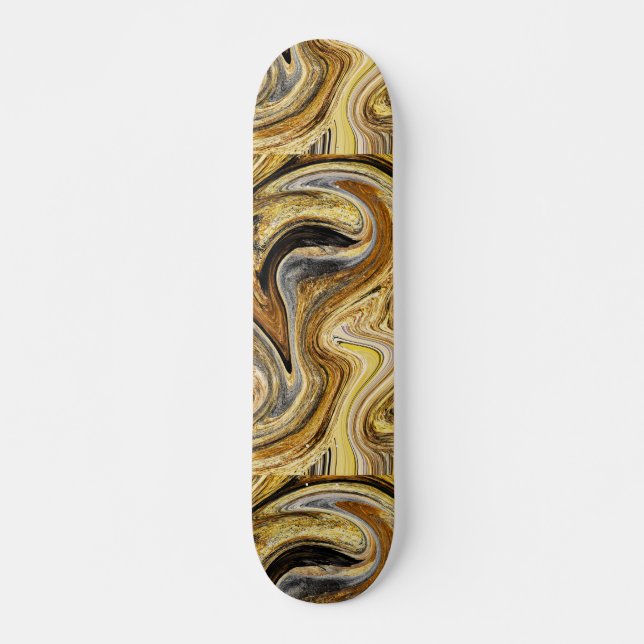 Gold Wave Skateboard (Front)
