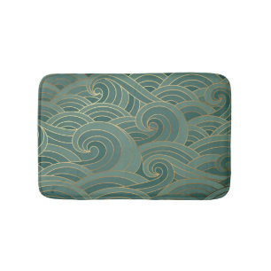 Gold Wave: Traditional Oriental Luxury Bath Mat