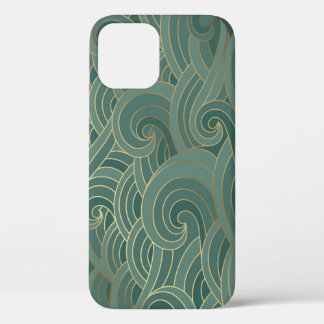 Gold Wave: Traditional Oriental Luxury iPhone 12 Case