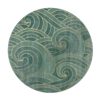 Gold Wave: Traditional Oriental Luxury Cutting Board
