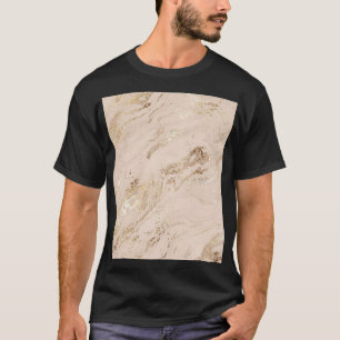 Gold Waves: Abstract Marble T-Shirt