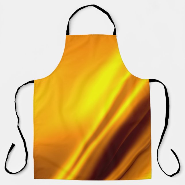 Gold waving abstract background apron (Front)