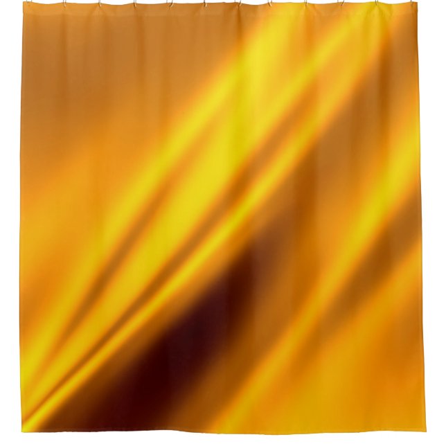 Gold waving abstract background shower curtain (Front)