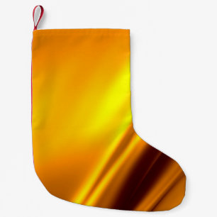 Gold waving abstract background small christmas stocking