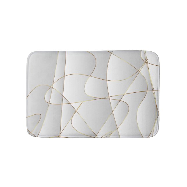 Gold Wavy Lines Bath Mat (Front)