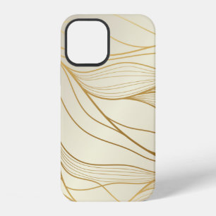 Gold wavy pattern. Luxurious golden linear ornamen iPhone 12 Case