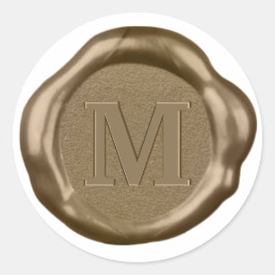 Gold Wax seal Sticker monogram,