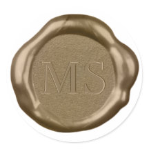 Gold Wax seal Sticker monogram,