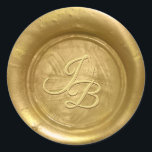 Gold Wax Seal Stickers Initials Wedding Envelope<br><div class="desc">Create your own custom wax seal looking stickers for your envelopes on an easy, elegant DIY template. These faux hot wax seal stickers can be personalised with your initials or monogram letter for wedding invitations, birthday party envelopes, thank you guest favours and other fine stationery for a royal, or vintage...</div>