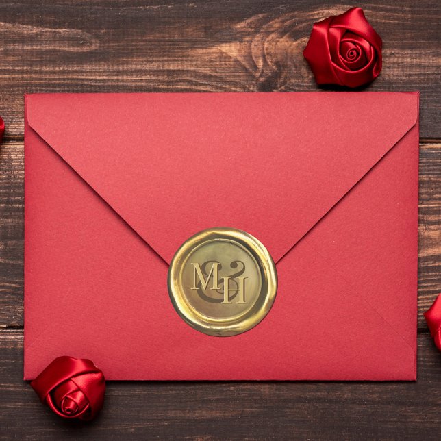  Gold Wax Seal Vintage Customised Wedding Stickers (Creator Uploaded)