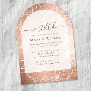 Gold We Still Do Vow Renewal 50th Wedding Invitation