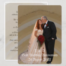 Gold Wedding 50th Anniversary Couple Photo Kiss 