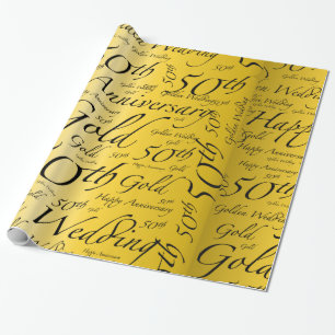 Gold Wedding 50th Anniversary Wrapping Paper