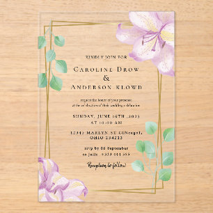 GOLD WEDDING Acrylic Invitations