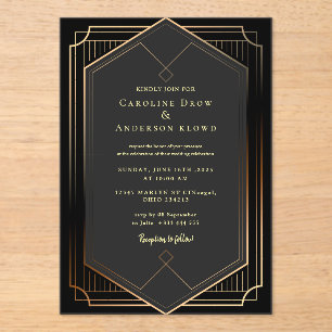 GOLD WEDDING Acrylic Invitations