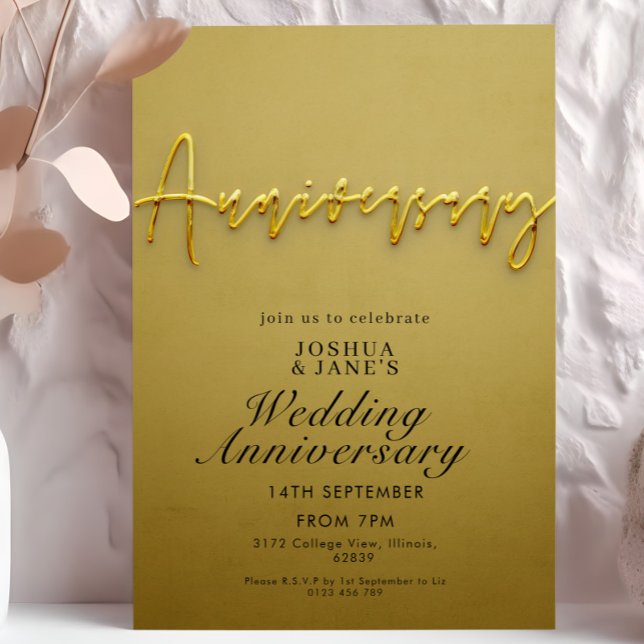 Gold Wedding Anniversary  Invitation (Creator Uploaded)