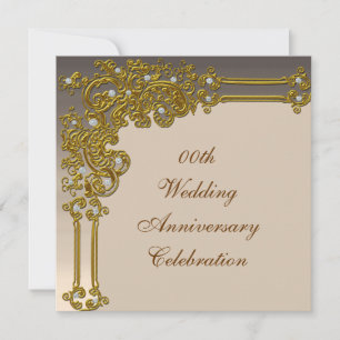 Gold Wedding Anniversary Party Invitation