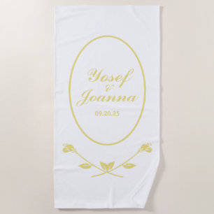 Gold Wedding Beach Towel