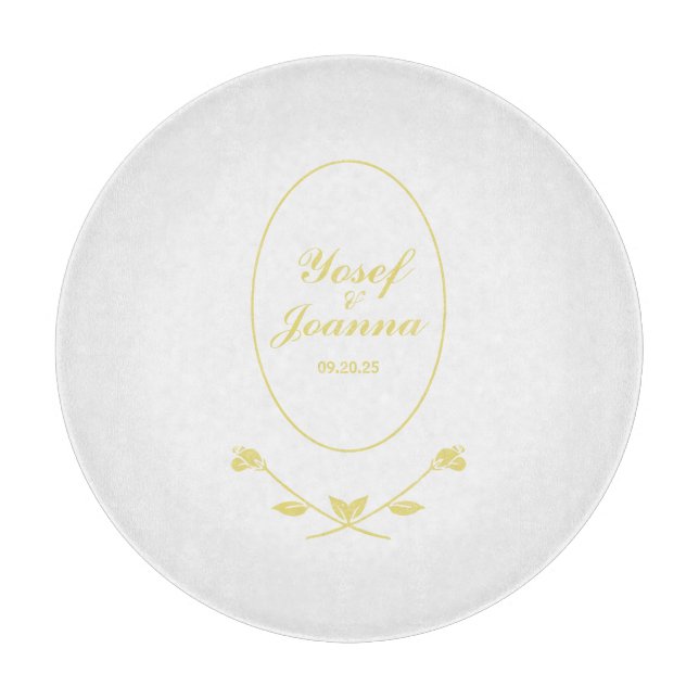 Gold Wedding Cutting Board (Front)