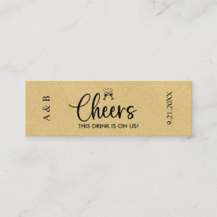Gold Wedding Drink Ticket Voucher