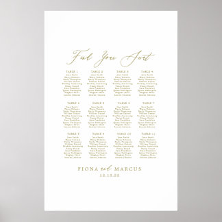 Gold Wedding Find Your Seat Seating Sign