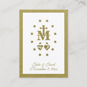 Gold Wedding Holy Card Miraculous Medal