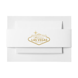 Gold Wedding in Las Vegas U PICK COLOR Invitation Belly Band