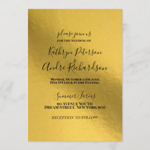 Gold Wedding Invitation