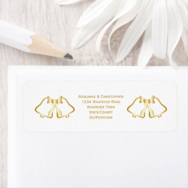 Gold Wedding Invitation Return Address Label (Insitu)