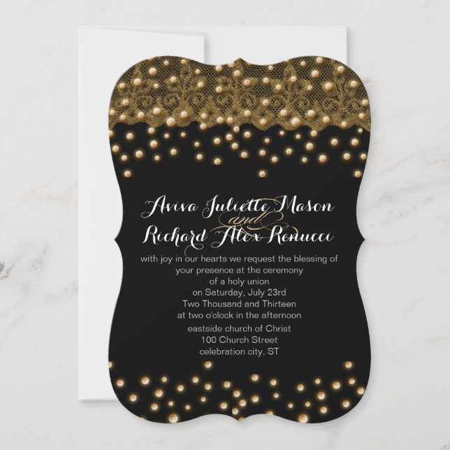Gold Wedding Invitations (Front)