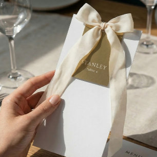 Gold Wedding Name Tag Table Menu Place Cards