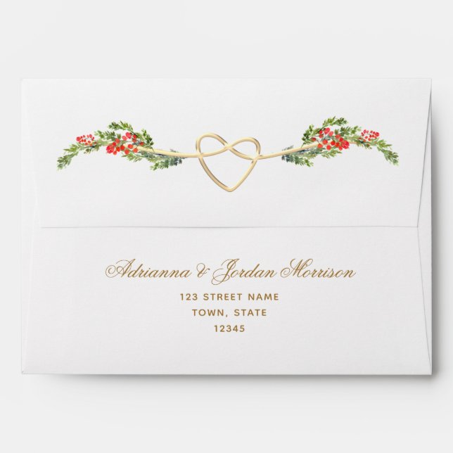 Gold Wedding Return Address Envelope (Back (Top Flap))