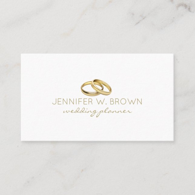 Gold Wedding Ring Jewellery Business Card (Front)