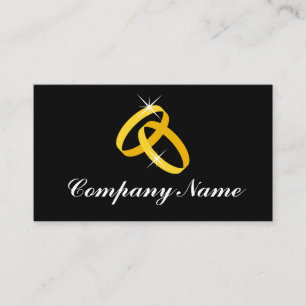 Gold wedding rings business card template