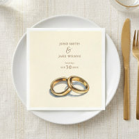 Gold wedding rings Paper Napkin