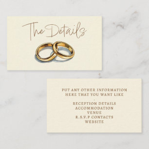 Gold wedding rings the details Enclosure Card