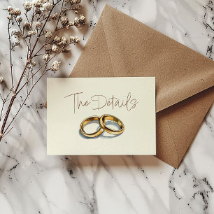 Gold wedding rings the details RSVP Enclosure Card