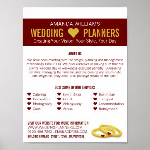 Gold Wedding Rings, Wedding Event Planner Advert Poster