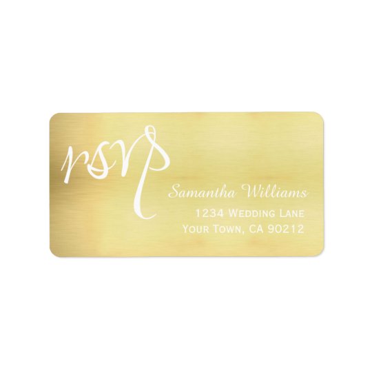 Gold Wedding RSVP Labels