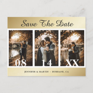Gold Wedding Save The Date Postcards